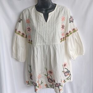 JJ’s Fairyland Long Sleeve Small Embroidered Tunic